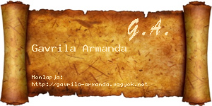 Gavrila Armanda névjegykártya
